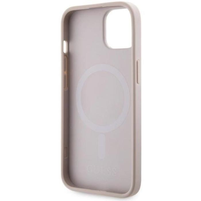 Guess - Guess iPhone 14 Plus Mobilskal MagSafe GCube Stripes - Rosa