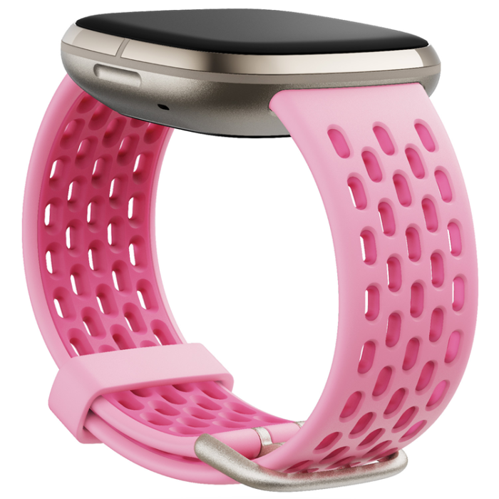 Fitbit - Fitbit Versa 3/4,Sense/2 SportBand Blush/Dst Bloom S