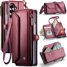 Caseme - CASEME Galaxy Z Fold 7 Plånboksfodral Med Remmar - Röd