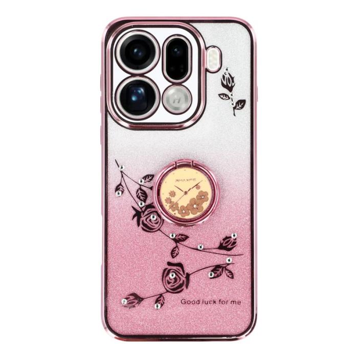 KADEM - KADEM Mobilskal till Oppo Find X9 Pro 5G TPU Blommor Gradient - Roséguld