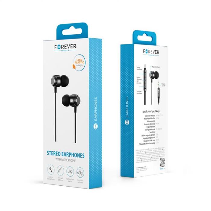Forever - Forever In-Ear Hörlurar Trådbundna Jack 3.5mm EP-01 - Svart