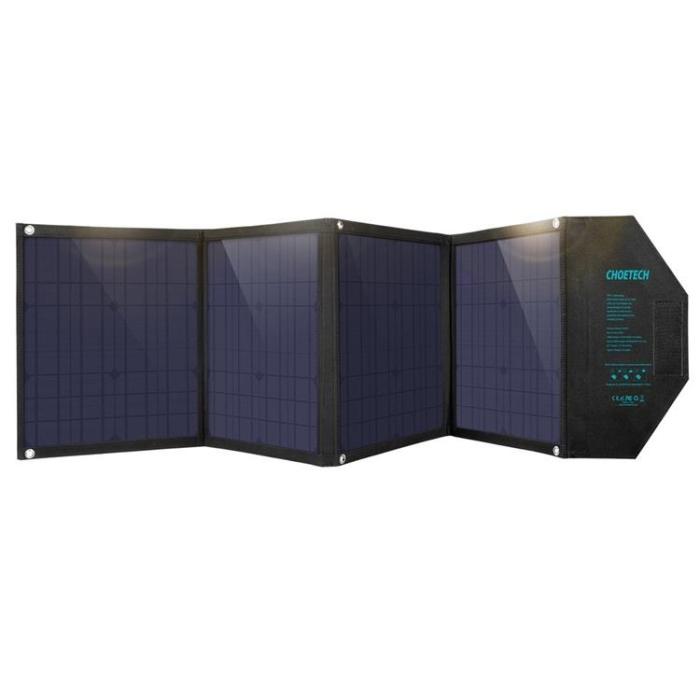 Choetech - Choetech Foldable 2x USB Till Typ-C Solladdare 80W - Svart