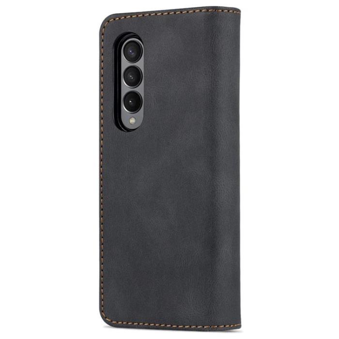 AZNS - AZNS Galaxy Z Fold 4 Plånboksfodral PU Läder Magnetic - Svart