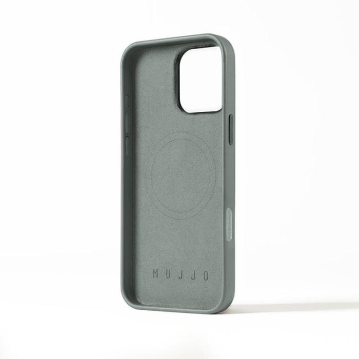 Mujjo - Mujjo iPhone 16 Pro Max Mobilskal MagSafe Läder - Grön Rök