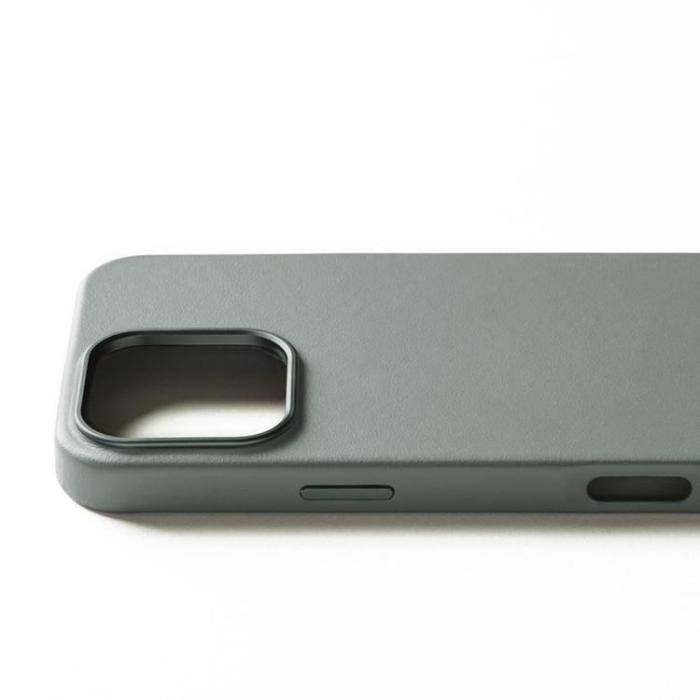 Mujjo - Mujjo iPhone 16 Pro Max Mobilskal MagSafe Läder - Grön Rök