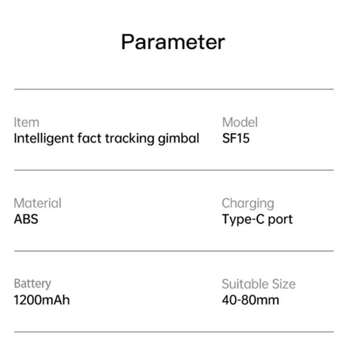 Yesido - YESIDO Gimbal med Ansiktsspårning och Mobilklämma SF15