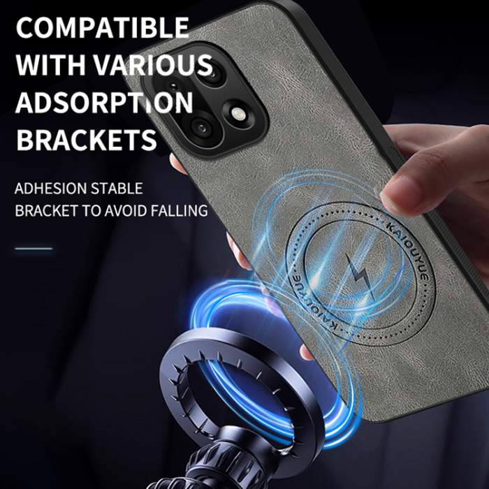 WANLONFENG - WANLONFENG OnePlus 15 Mobilskal MagSafe SD1 Nappa - Grå