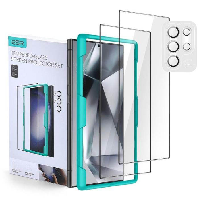 UTGATT - [2-Pack] ESR Galaxy S24 Ultra Härdat glas Skärmskydd Set