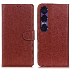 A-One Brand - Sony Xperia 1 VII Plånboksfodral Litchi Texture - Brun