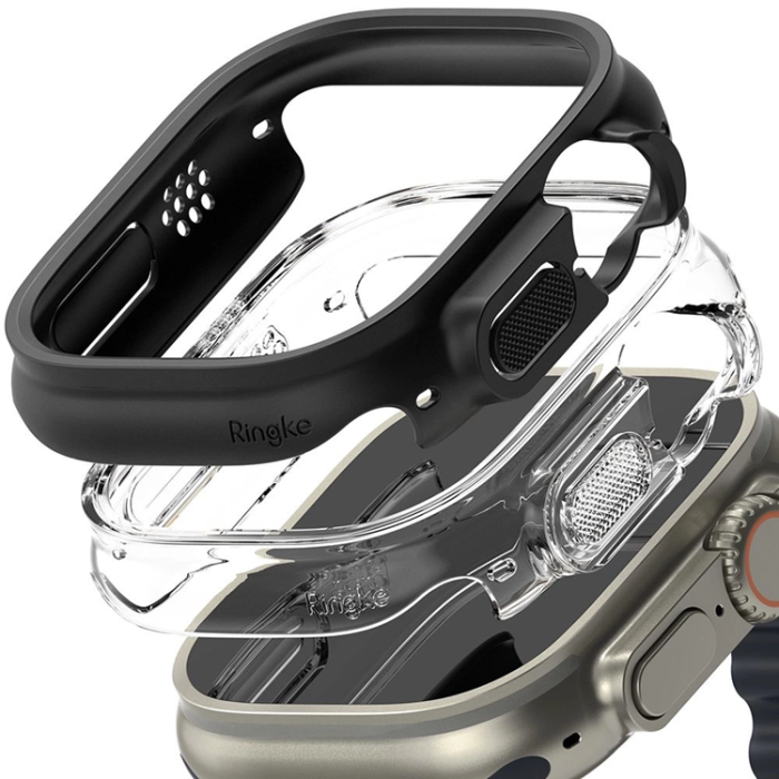 Ringke - [2-Pack] Ringke Apple Watch Ultra 1/2 (49mm) Skal Slim - Clear/Svart