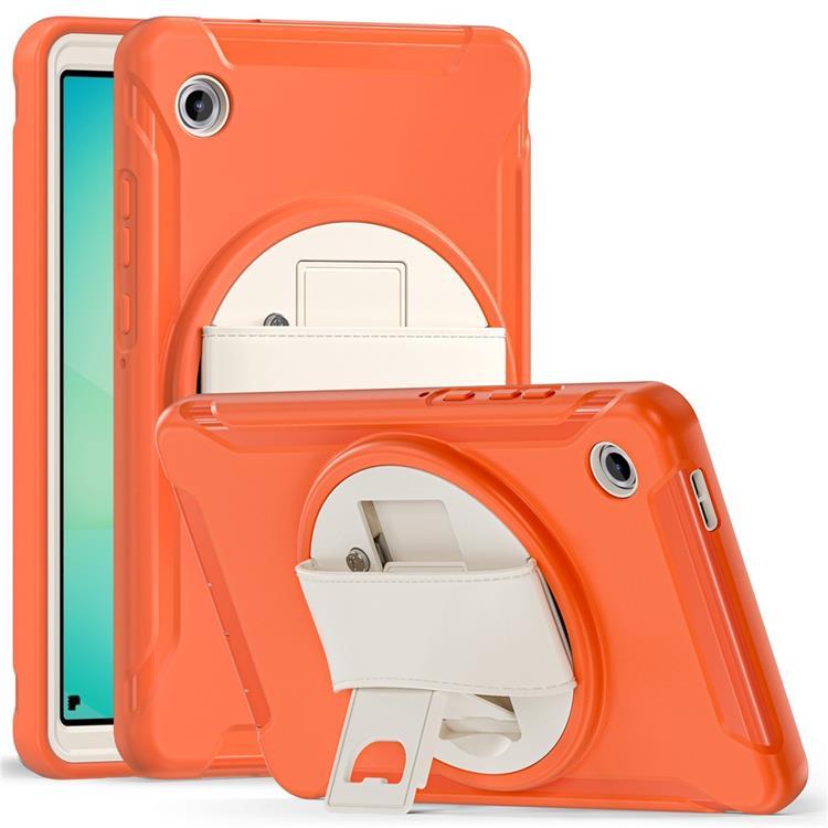 Galaxy Tab A11 Skal Rotary Kickstand med Handrem - Coral Orange | 2353 | AlltMobil