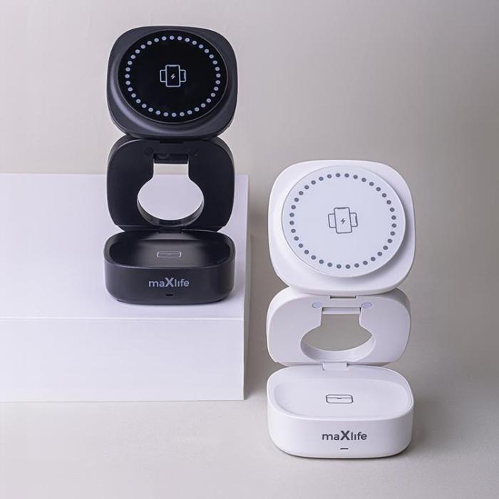 Maxlife - Maxlife 3-in-1 Trådlös Laddare Magnetisk 15W - Vit