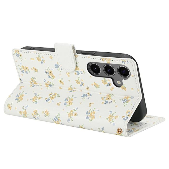 OEM - Samsung Galaxy S26 Plus Plånboksfodral Rhombic Blommönster Konstläder - A5