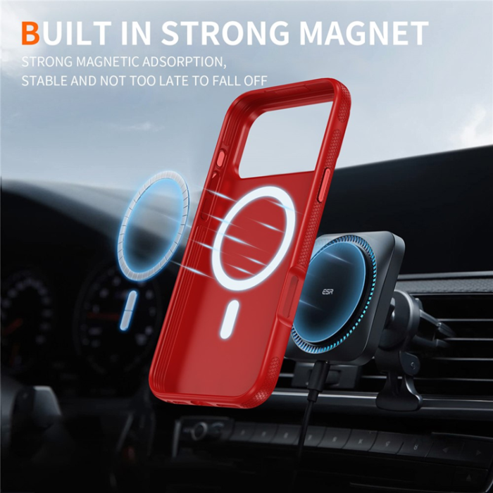 A-One Brand - iPhone 17 Pro Max Mobilskal MagSafe PC + TPU Shockproof - Röd