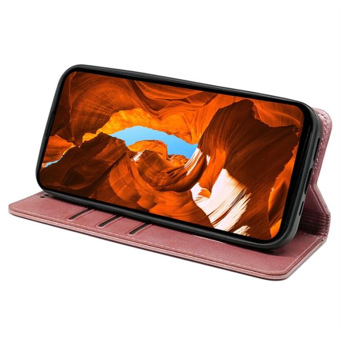 OEM - Mobilskal till Samsung Galaxy S26 KonstLäder Med Magnetisk Stängning - Roséguld