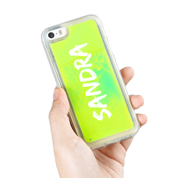 UTGATT5 - Designa Själv Neon Sand skal iPhone 5/5s/SE - Grön