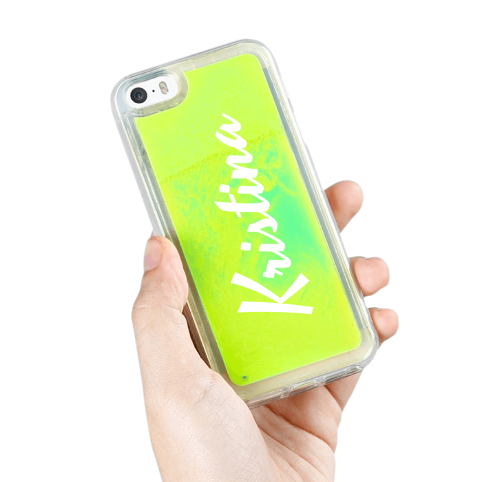 UTGATT5 - Designa Själv Neon Sand skal iPhone 5/5s/SE - Grön