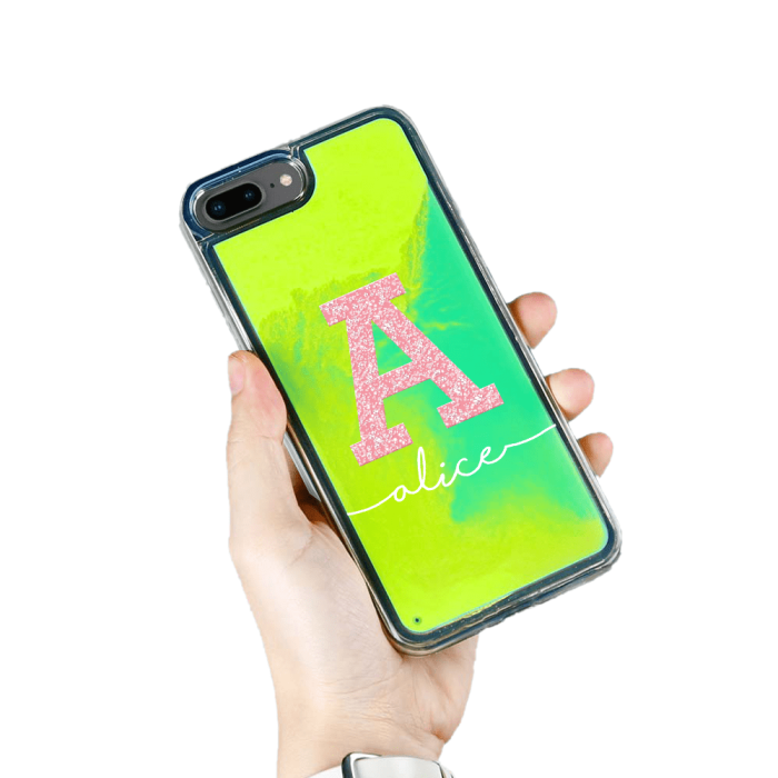 UTGATT5 - Designa Själv Neon Sand skal iPhone 7/8 Plus - Grön