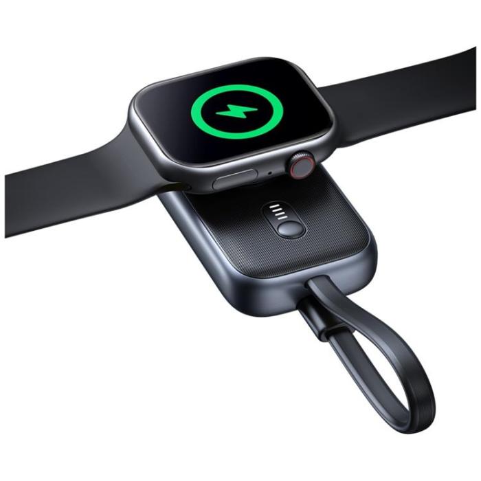 USAMS - USAMS Trådlös Laddare Apple Watch Med Powerbank 1200mAh - Titanium