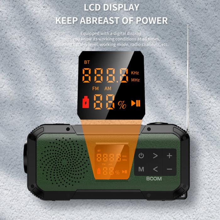 UTGATT5 - BooM Vev-radio 2000mAh Powerbank Bluetooth Högtalare Lampa - Orange