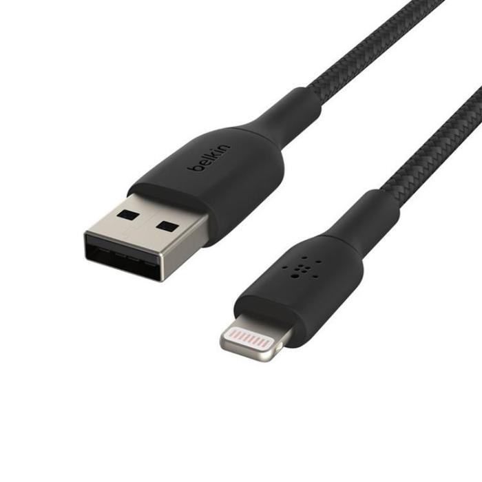 UTGATT1 - BELKIN Flätad USB-A Till Lightning Kabel 1M - Svart