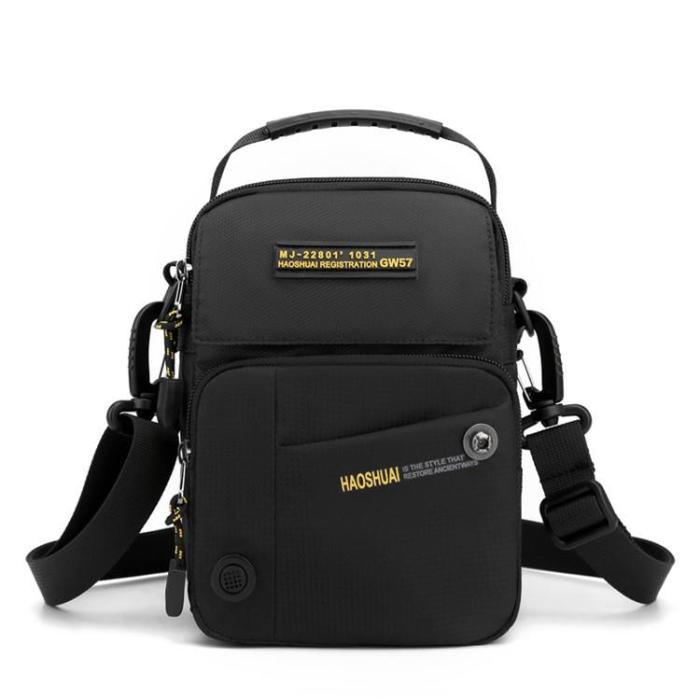 HAOSHUAI - HAOSHUAI Crossbody Väska Nylon - Svart