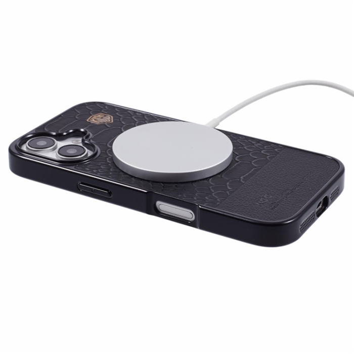 KIGC - KIGC iPhone 16 Mobilskal MagSafe Crocodile - Svart