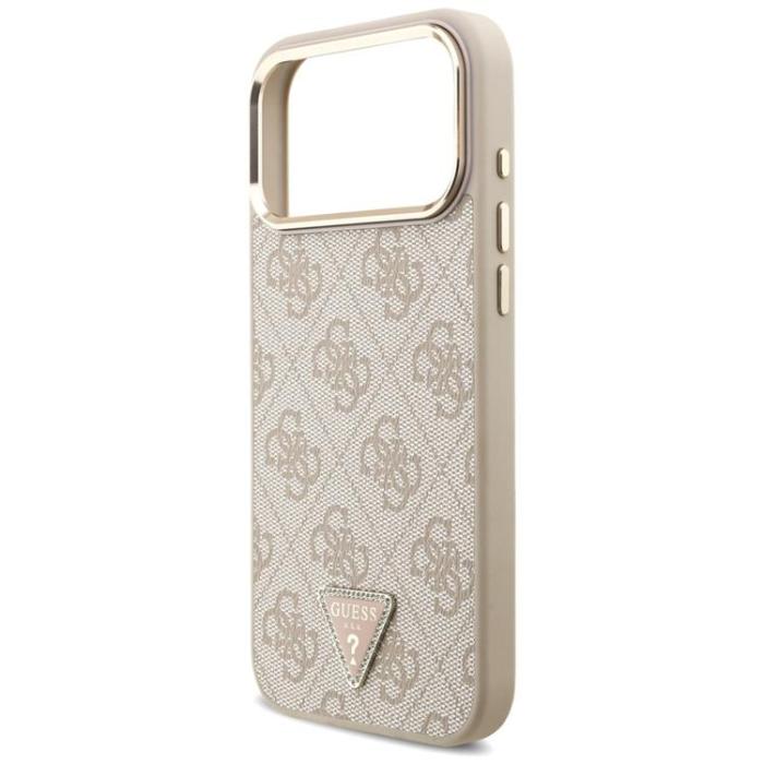 Guess - Guess iPhone 17 Pro Max Mobilskal MagSafe 4G Triangle Logo - Rosa Guld