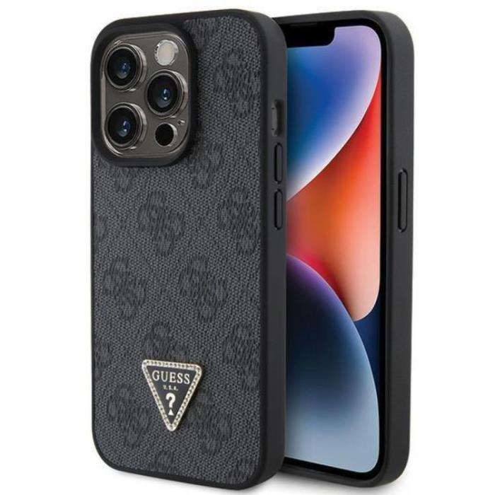 Guess - Guess iPhone 15 Pro Max Mobilskal Diamond Triangle - Svart
