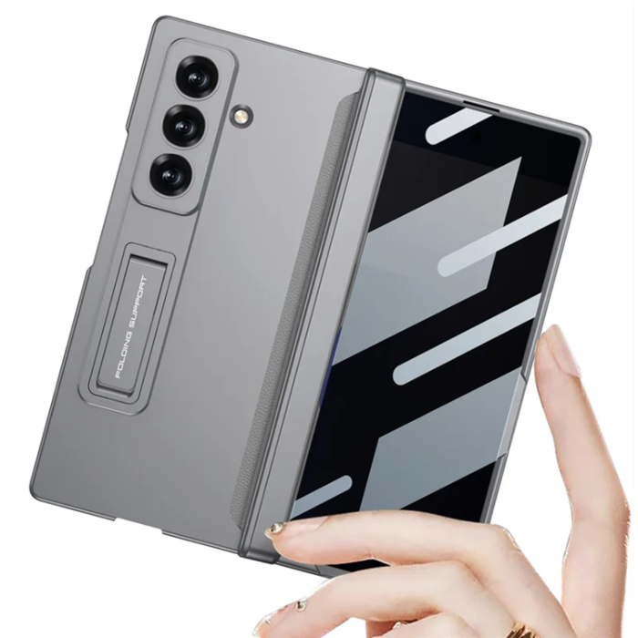 GKK - GKK Galaxy Z Fold 7 Mobilskal Kickstand med Härdat glas