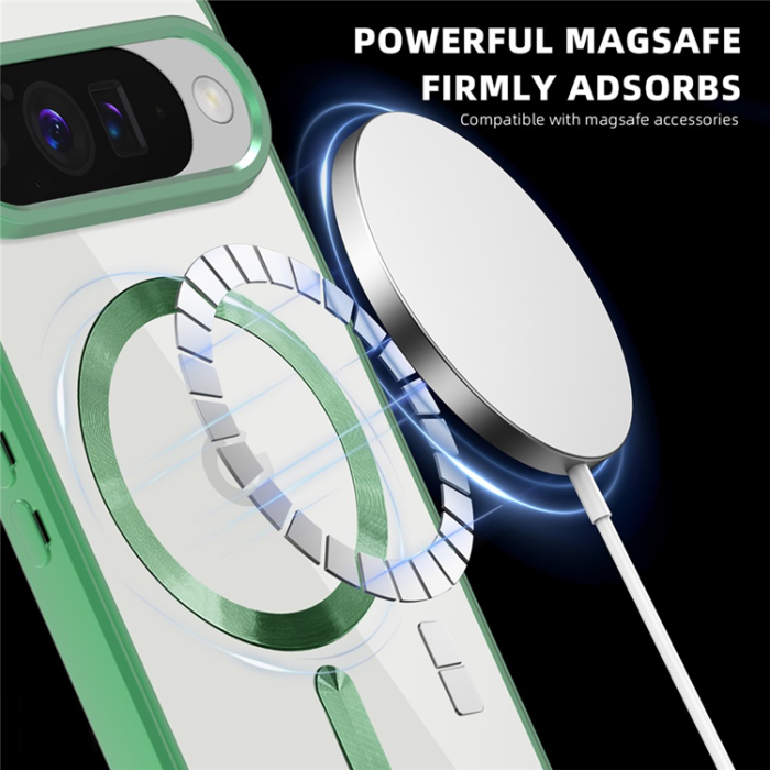 A-One Brand - Google Pixel 10/10 Pro Mobilskal MagSafe med Korthållare - Grön