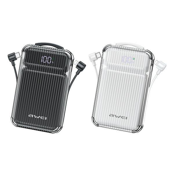 Awei Powerbank 10000mAh 22.5W Med USB-C/Lightning Kabel | 505295 | AlltMobil