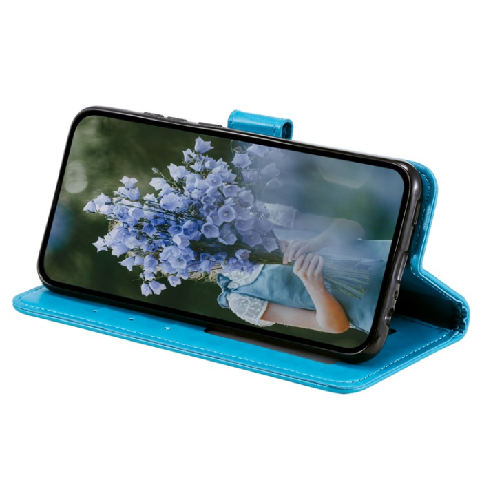 OEM - Galaxy A24 4G Plånboksfodral Imprinted Mandala Flower - Blå