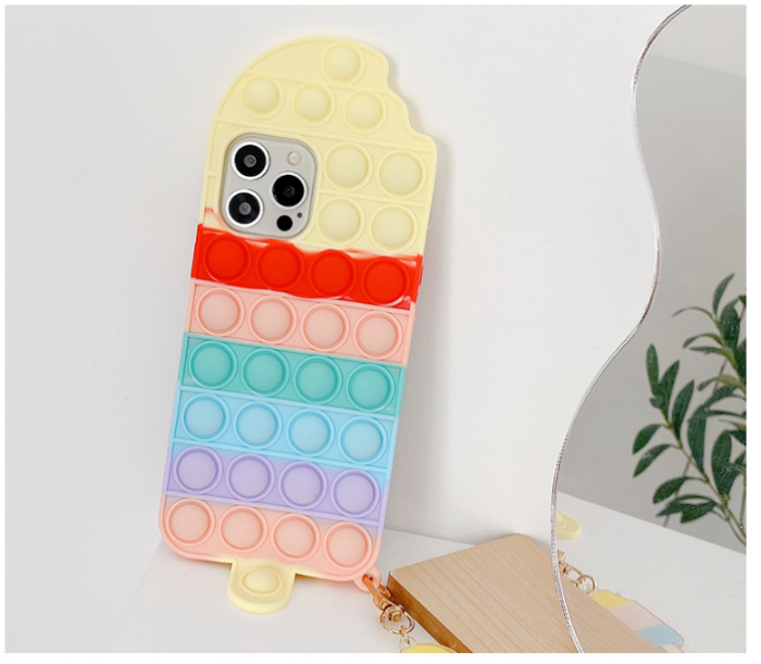 OEM - Ice Cream Pop it Fidget Skal till iPhone 7/8/SE 2020 - Röd