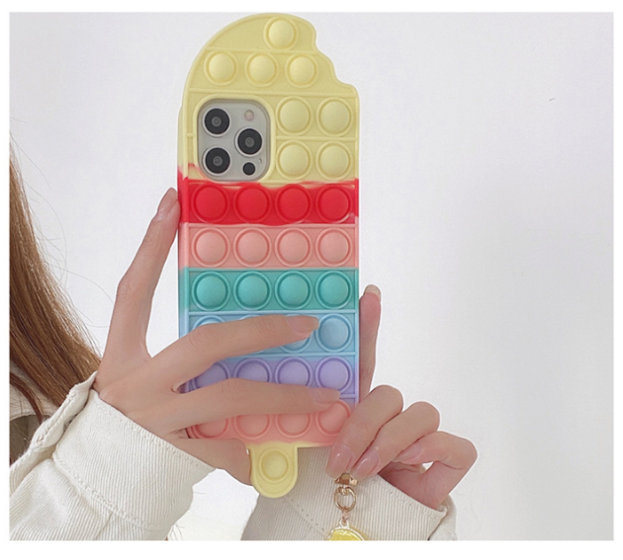 OEM - Ice Cream Pop it Fidget Skal till iPhone 7/8/SE 2020 - Röd