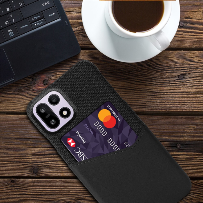 A-One Brand - Mobilskal till OnePlus 15 5G Korthållare Cloth Texture - Svart