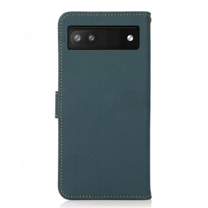 KHAZNEH - KHAZNEH Google Pixel 6a Plånboksfodral RFID Äkta Läder - Grön