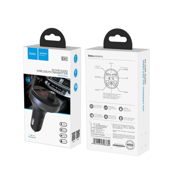 Hoco - HOCO Billaddare + transmitter FM Bluetooth E41