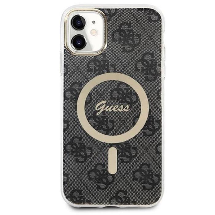 Guess - Guess iPhone 11 Magsafe Skal Print + Trådlös Laddare - Svart
