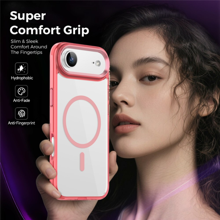 A-One Brand - iPhone Air Mobilskal MagSafe TPU+PC - Transparent Rosa