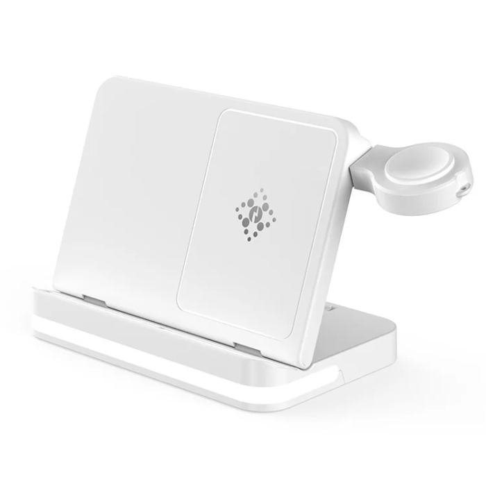 OEM - 3in1 Trådlös Laddare Apple Watch, Smartphones, Buds B26 - Vit