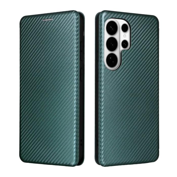 OEM - Mobilskal till Samsung Galaxy S26 Ultra Kolfiber Textur Konstläder Grön