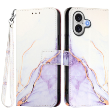 A-One Brand - iPhone 17 Plånboksfodral Marble Pattern med Rem LS006 
