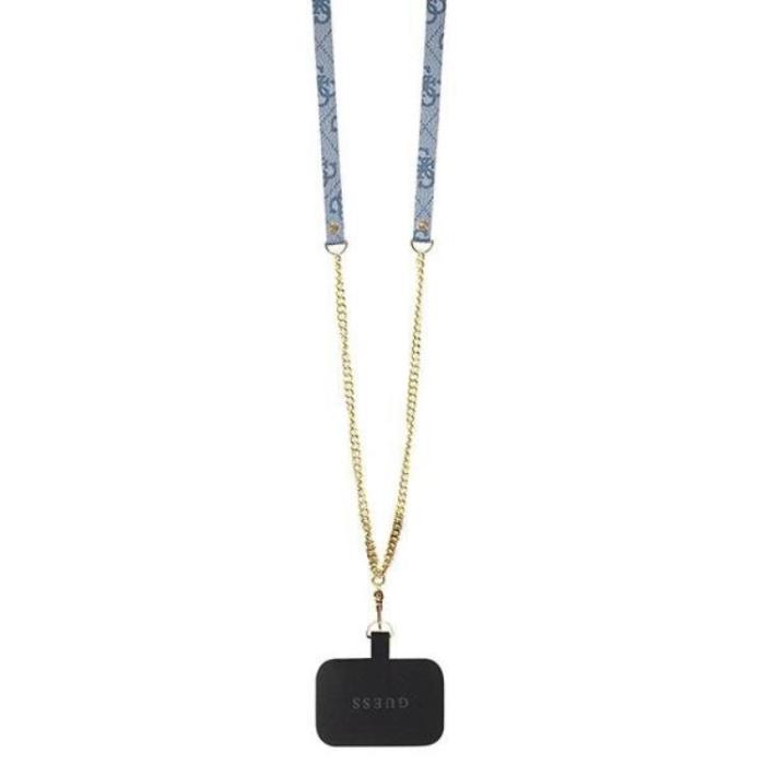 Guess - Guess iPhone 14 Pro Mobilskal Crossbody Metall Logo - Blå