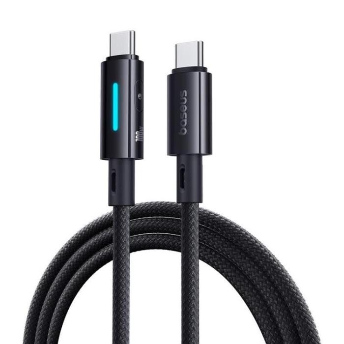 BASEUS - Baseus Lit USB-C - USB-C Kabel 2 m 100W Cosmic - Svart