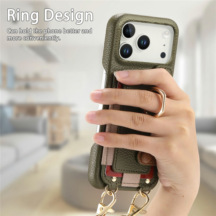 A-One Brand - iPhone 17 Pro Max Mobilskal med Korthållare Ring Kickstand