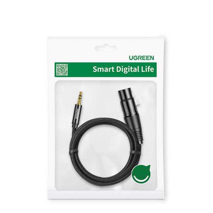 UTGATT1 - Ugreen Audio Kabel 3.5mm Mini Jack Male Till XLR Female 2m - Svart