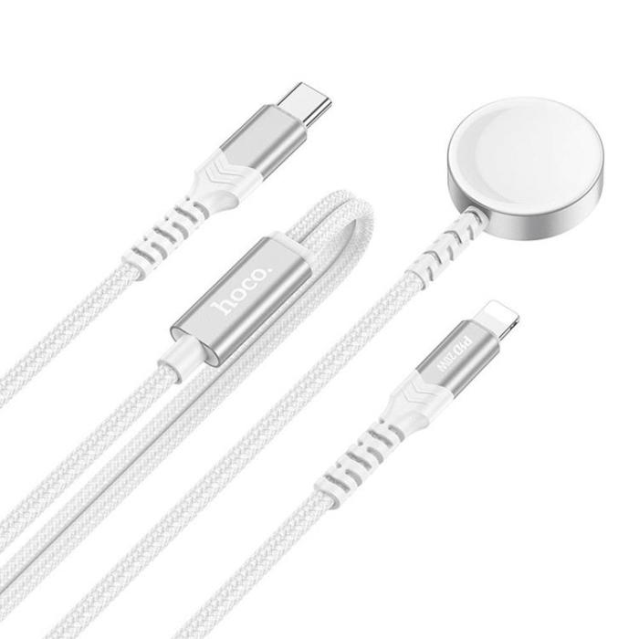 Hoco - Hoco 2-in-1 Trådlös laddare Apple Watch - Vit