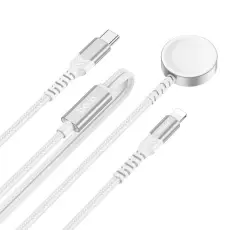 Hoco - Hoco 2-in-1 Trådlös laddare Apple Watch - Vit