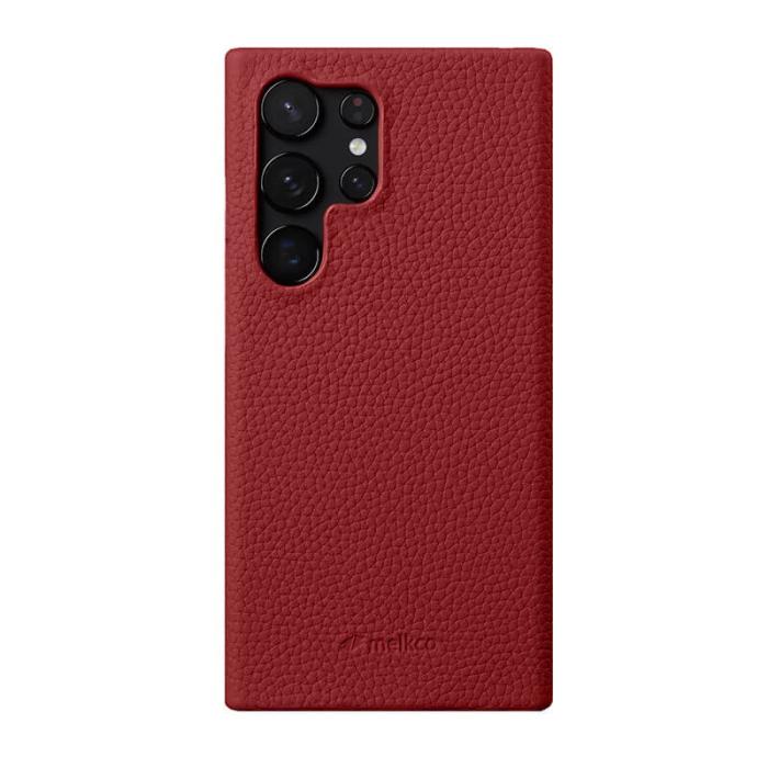 Melkco - MELKCO Mobilskal till Samsung Galaxy S24 Ultra Äkta Läder + PC Röd